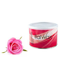 Теплый воск для депиляции ItalWax рук ног тела в домашних условиях прозрачный банка ИталВакс Rose 400 мл роза