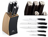 Набір кухонних ножів Gerlach 991A Deco Black із 6 предметів із дерев'яною підставкою, фото 2