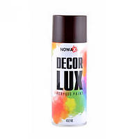 Акриловая краска для авто аэрозольная в баллончике коричневая NOWAX Decor Lux (аэрозоль 450мл.) NX48026