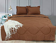 Одеяло синтепоновое полуторное в наборе с 2 наволочками 50х70 и простынь 150х245 см.Турция Chocolate