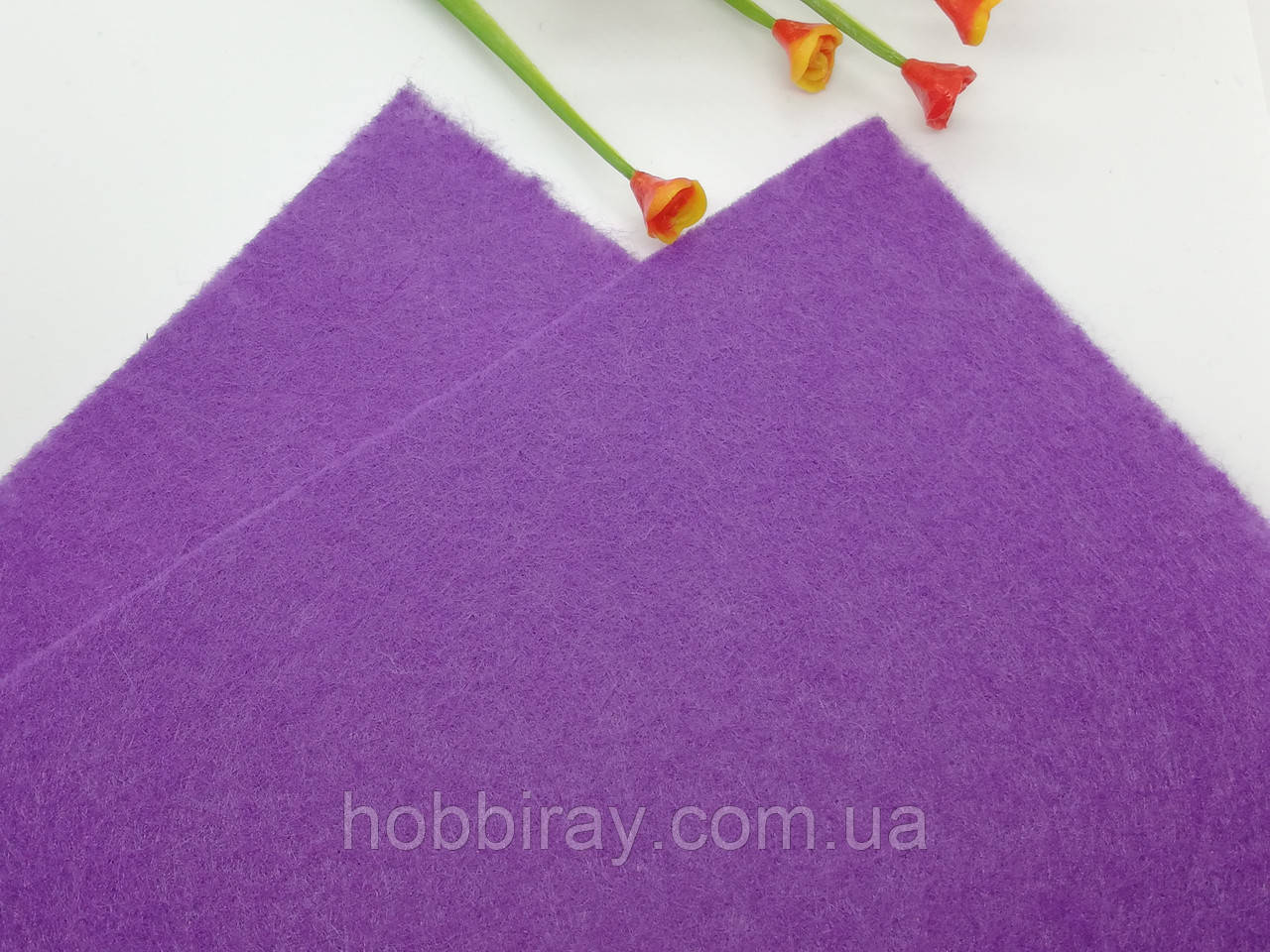 Фетр 1,5 мм. 25*25мм. Колір фіолетовий., фото 1