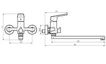 Змішувач для ванни TOPAZ LEXI TL21208A-H57-W, фото 3
