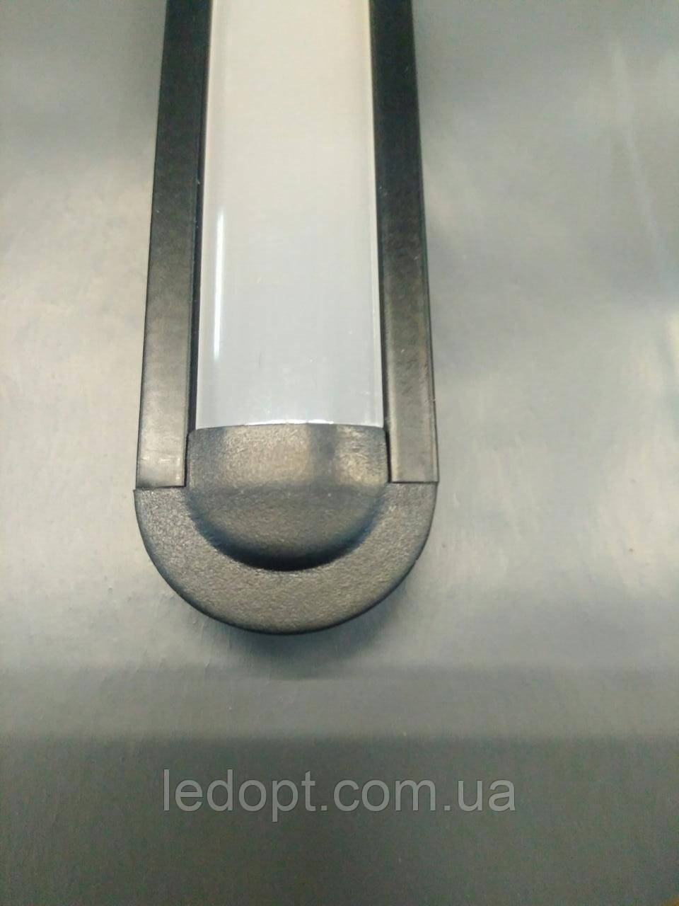 Алюмінієвий профіль врізний для світлодіодної Led стрічки ЛПВ7 чорний