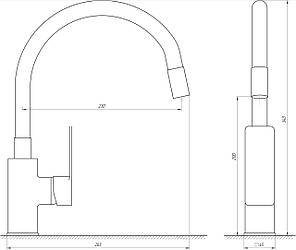Змішувач для кухні DOMINO MALIBU DMM-203 LR-StSTEEL-BLACK, фото 4
