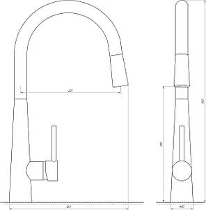Змішувач для кухні Globus Lux LAZER GLLR-1033-StSTEEL, фото 3