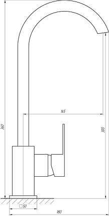 Змішувач для кухні Globus Lux Milano GLM-203SQ-FRANKE, фото 3