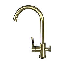 Змішувач для кухні під осмос Globus Lux GLLR-0333-9-BRONZE, фото 3