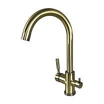 Змішувач для кухні під осмос Globus Lux GLLR-0333-9-BRONZE, фото 4