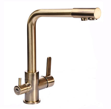Змішувач для кухні під осмос Globus Lux GLLR-0444-9-BRONZE, фото 1