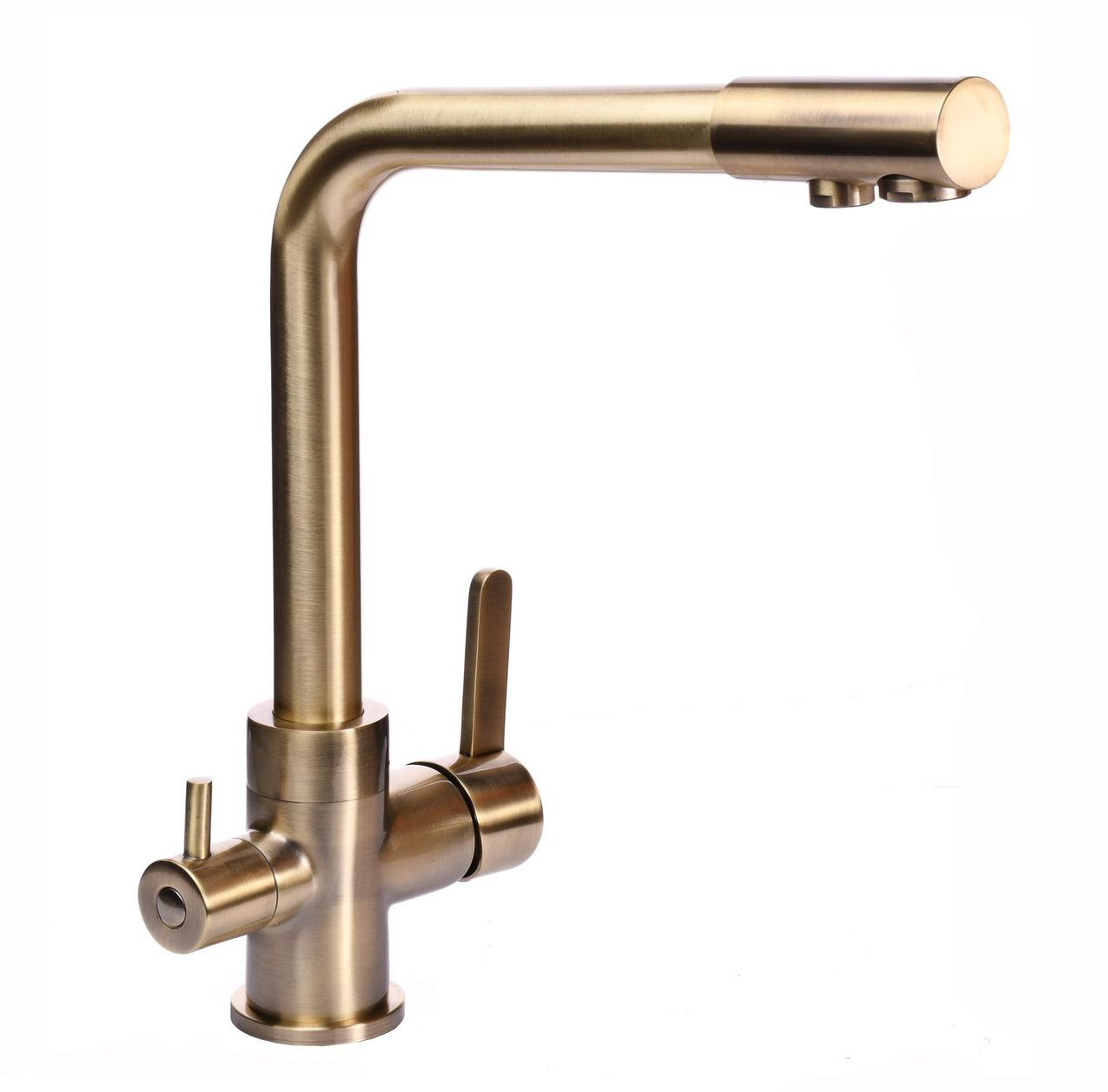 Змішувач для кухні під осмос Globus Lux GLLR-0444-9-BRONZE