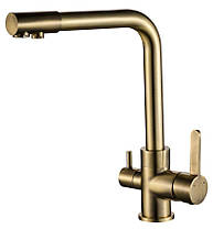 Змішувач для кухні під осмос Globus Lux GLLR-0444-9-BRONZE, фото 4