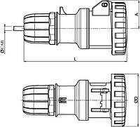 Розетка кабельная ip67 32A 3P+E+N 400v, Quadro, дкс [dis3183247]