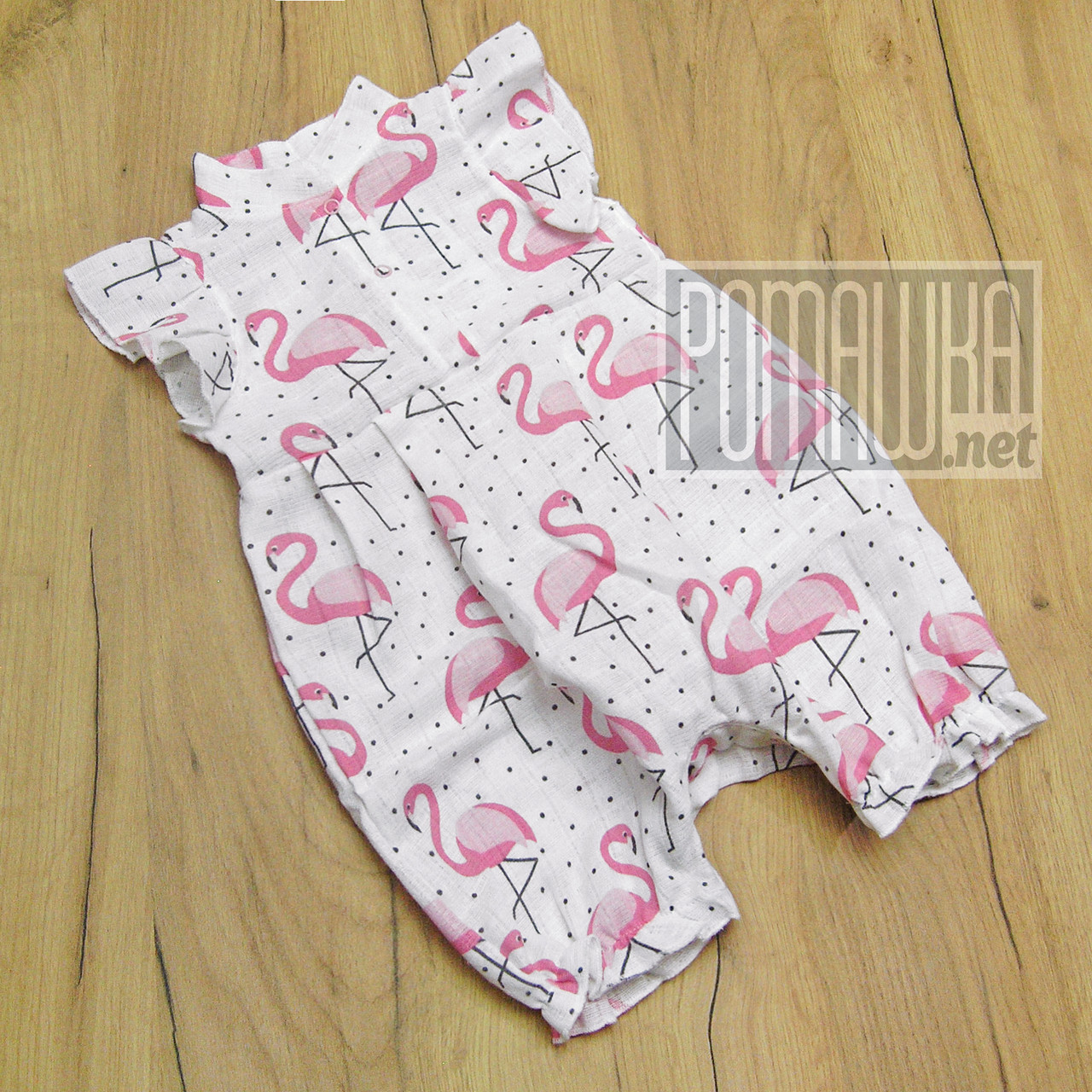 Дитячий 80 6-9 місяців (74) дуже легкий тонкий ромпер пісочник для новонароджених дівчинки на літо МУСЛІН 7010, фото 1