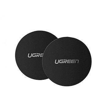 Металева пластина на телефон для магнітного тримача кругла Ugreen 2шт (чорний) LP123