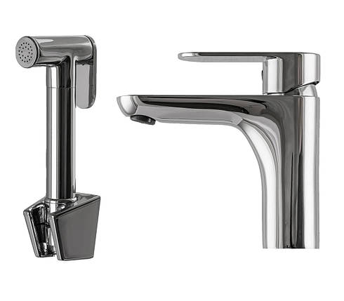 Смеситель для умывальника TOPAZ BARTS TB 07206-H36 гігієнічний зі стоп-лійкою вмонтований клапан, фото 1