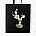 Еко сумка Кактус (Cactus) (9227-1773-BKZ) чорна на блискавці саржа, фото 5