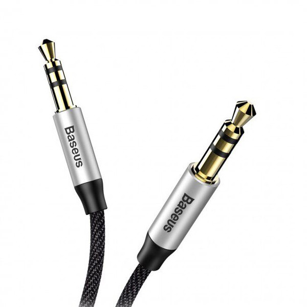 Кабель AUX Baseus 1.5 м нейлоновий Yiven M30 Audio Cable Jack 3.5 - Jack 3.5 аукс аудіо шнур (чорний)