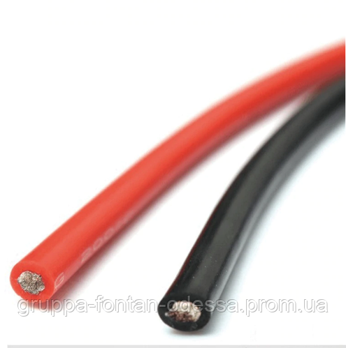 Силиконовый провод 10 AWG супер мягкий красный 50 см.+ черный 50 см ...