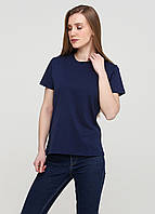 Темно-синяя женская футболка размер L