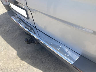 Накладки на задній бампер З загином (Carmos, сталь) - Renault Trafic 2001-2015 рр.