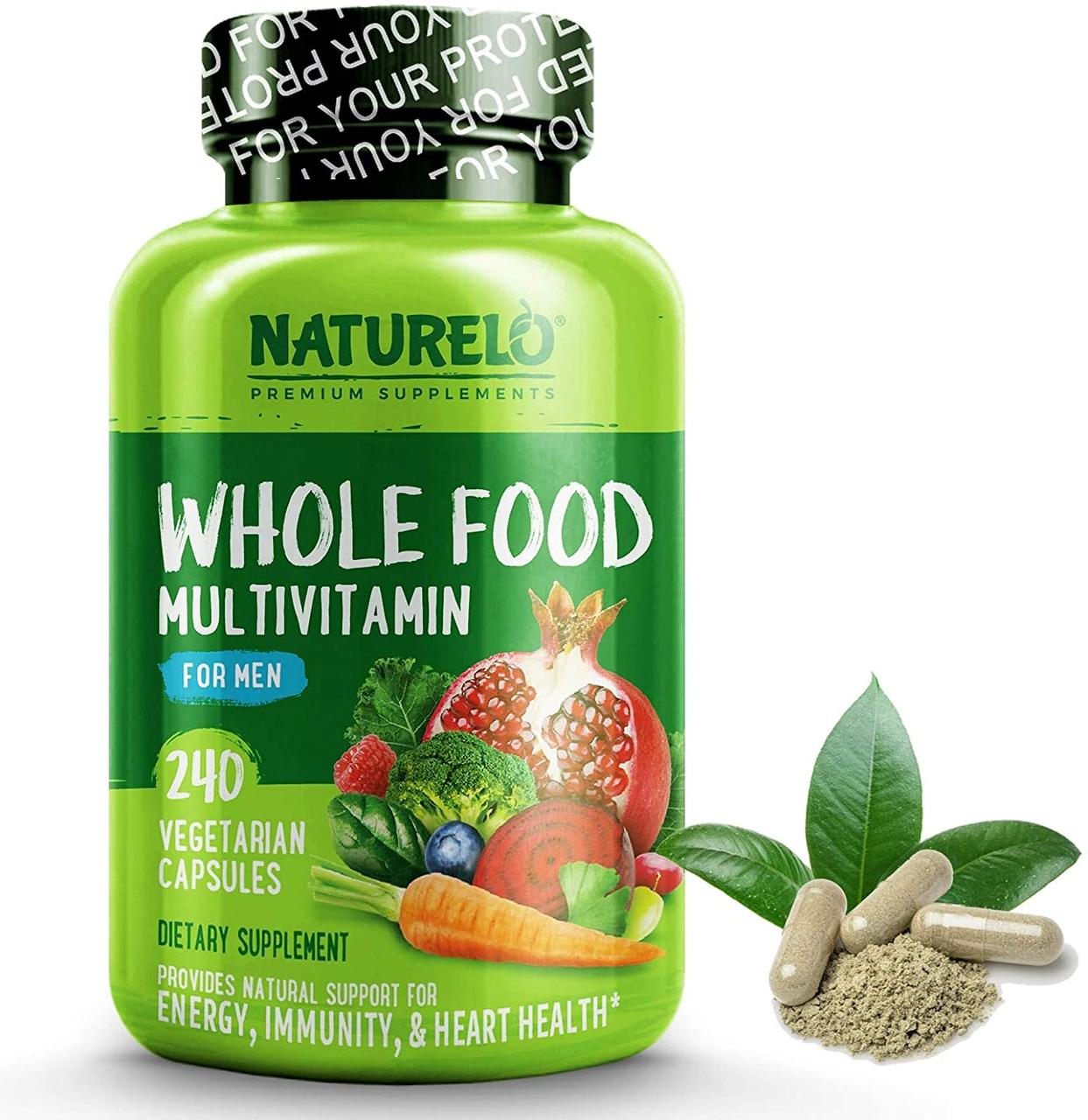 NATURELO Whole Food Multivitamin for Men 240 Capsules вітаміни преміум класу з овочами, 240 капс на 60 днів