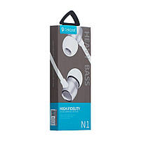 Навушники CELEBRAT N1 дротові (Silver White) | Вакуумні навушники з мікрофоном, фото 6