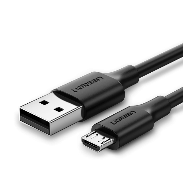 Кабель MicroUSB 2.4A для швидкої зарядки шнур мікро юсб Ugreen 1м (чорний)