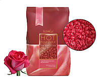 Горячий воск для депиляции тела бикини подмышек в гранулах пленочный красный ИталВакс Rose ItalWax роза 1 кг