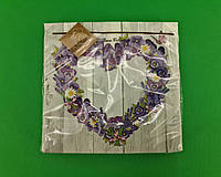 Бумажная салфетка на свадьбу (ЗЗхЗЗ, 20шт) Luxy Цветочное сердце (2091) (1 пачка)