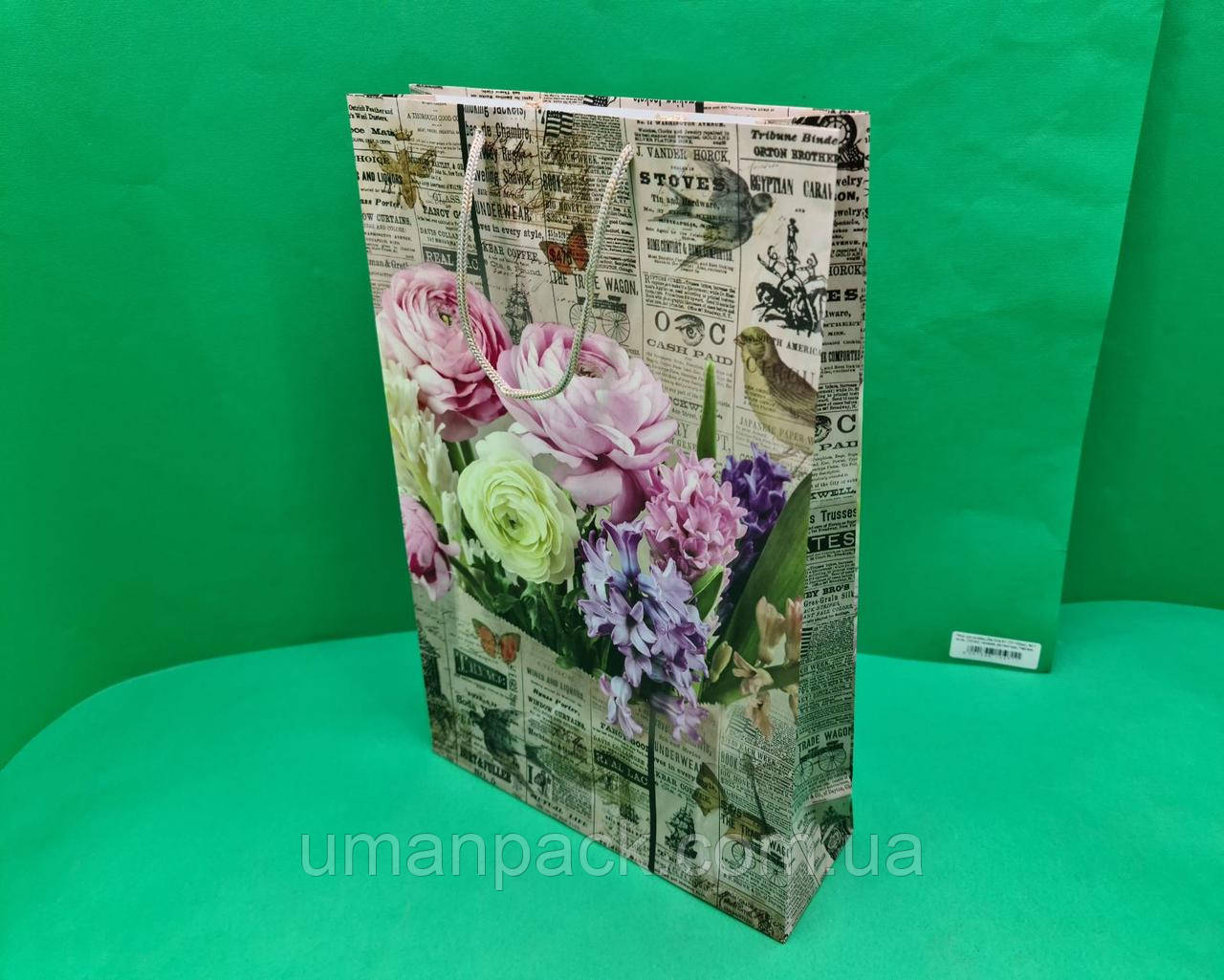 Великий паперовий пакет вертикальний 25/37/8 (артBV-097) (12 шт)