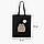 Еко сумка Кіт Пушин (Pusheen Cat) (9227-2853-BKZ) чорна на блискавці саржа, фото 4