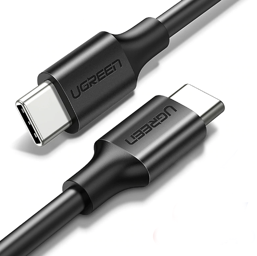 Кабель USB Type-C Type-C для швидкої зарядки шнур тайп-з тайп-з PD60W QC4.0 Ugreen 1м (чорний)