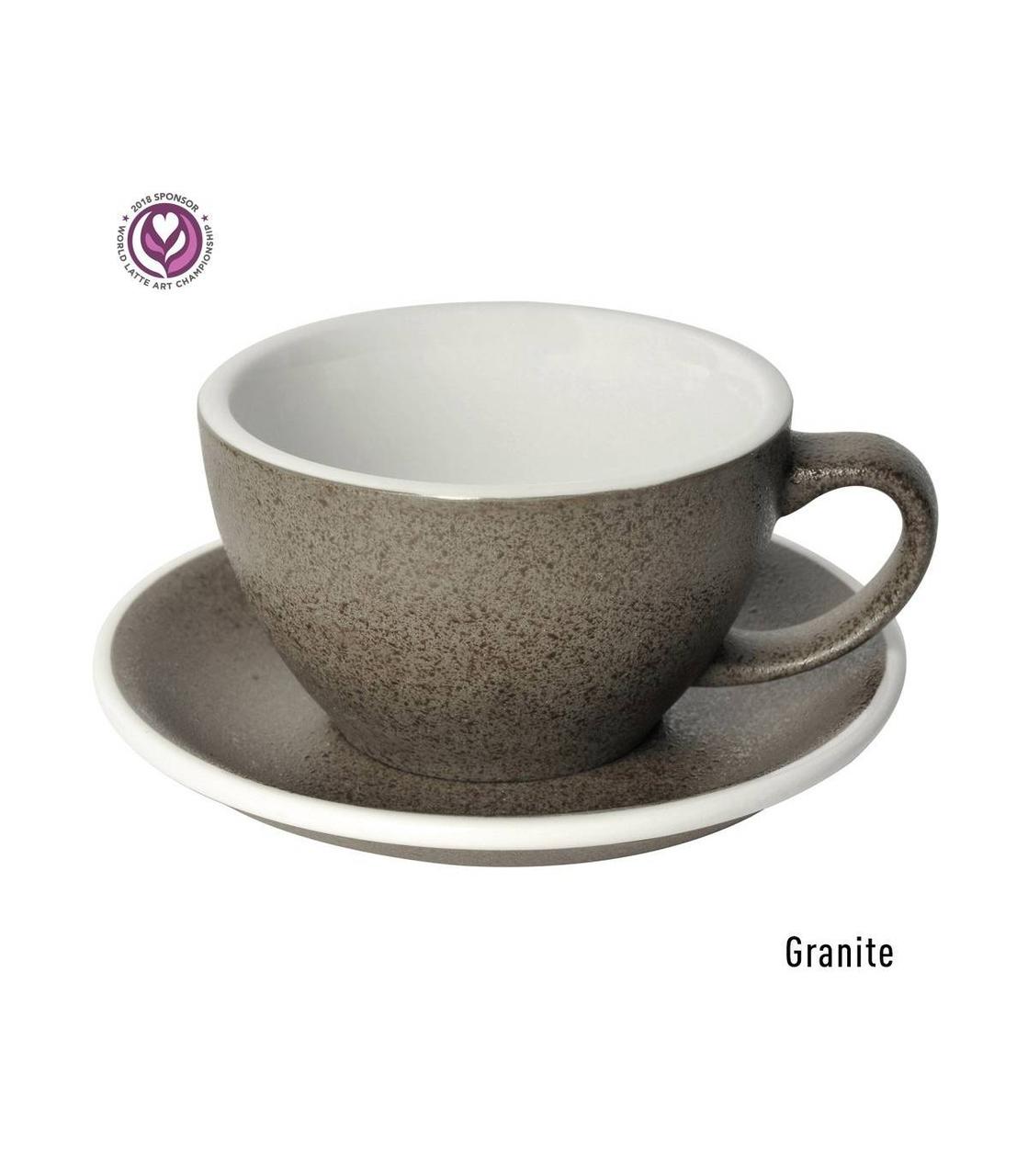 Чашка і блюдце для латте Loveramics Egg Cafe Latte Cup & Saucer, 300 мл, Granite