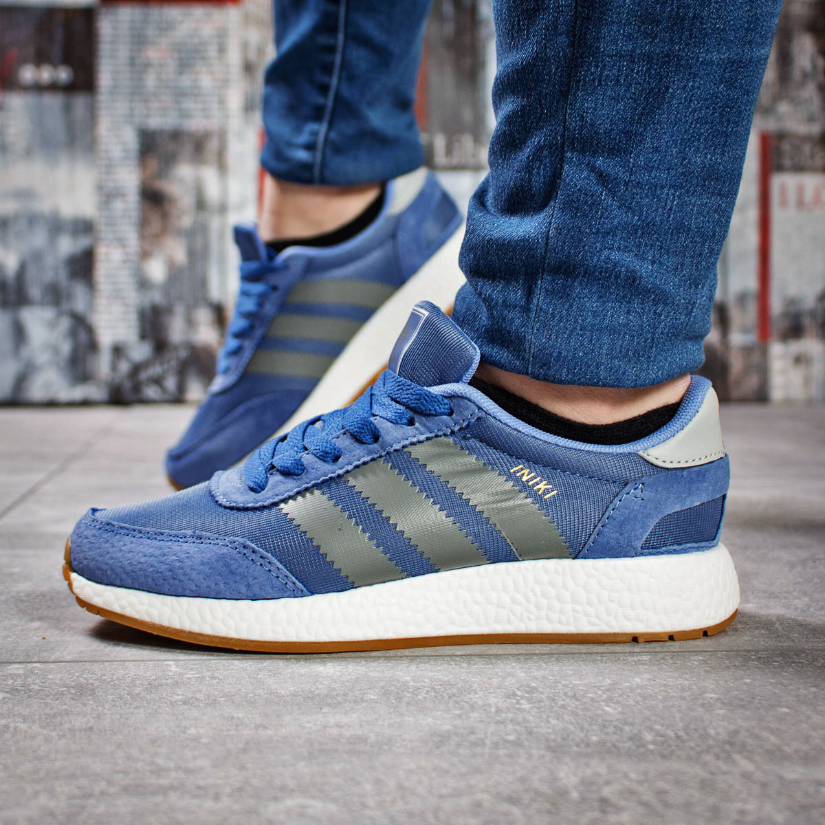 Кроссовки женские 15433, Adidas Iniki, синие, < 36 38 > р. 36-22,5см.