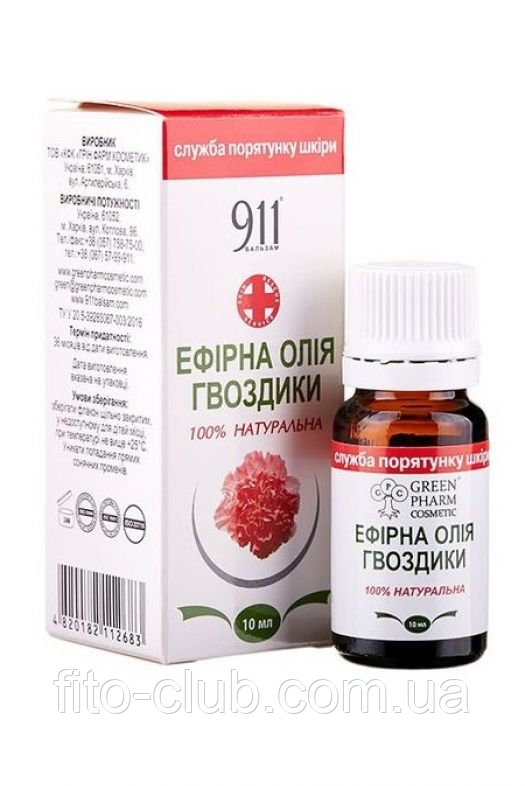 Green Pharm Cosmetic Ефірне масло ГВОЗДИКИ 10 мл від комарів