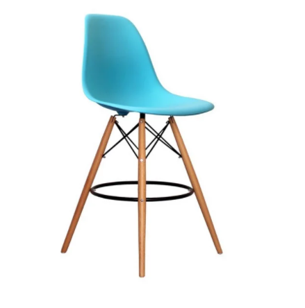 Стілець барний високий Тауер Вуд СДМ-Груп, пластиковий, колір блакитний, фото 1