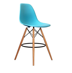 Стілець барний високий Тауер Вуд СДМ-Груп, пластиковий, колір блакитний