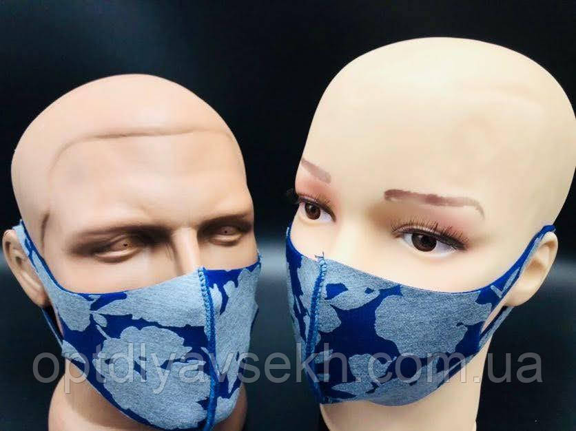 Багаторазова захисна маска - кольорова Синій