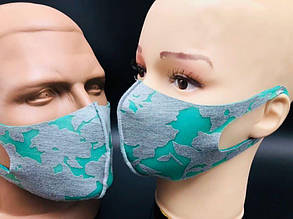 Багаторазова захисна маска - кольорова Бірюзовий
