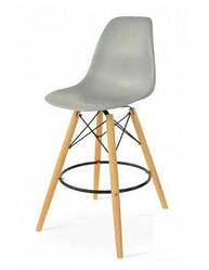 Стілець високий барний СДМ-Груп Тауер Вуд ніжки бук, світлий-сірий