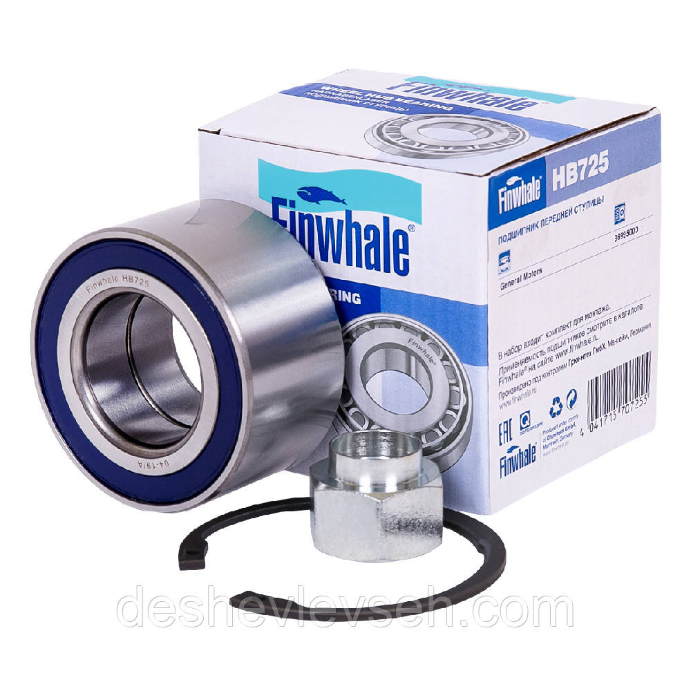 Підшипник маточини Lacetti (J200), Nubira (03-06), Rezzo (00-08) передній (HB725) (FINWHALE), фото 1