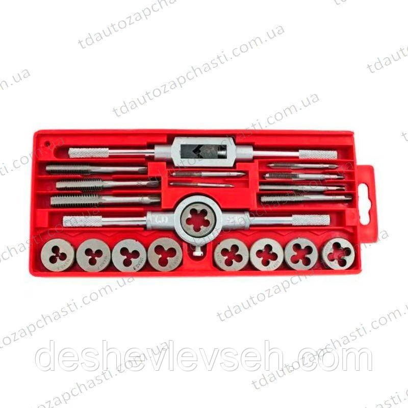 Набір плашок і мітчиків M3-M12, 20ед. (SD-8020) (Intertool), фото 1