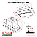 Витяжка повністювбудовувана Perfelli BISP 7873 BL LED Strip GLASS, фото 2