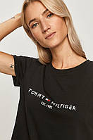 Футболка женская Tommy Hilfiger, черная томми хилфигер
