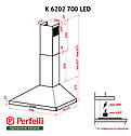 Витяжка купольна Perfelli K 6202 WH 700 LED, фото 2