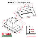 Витяжка повністювбудовувана Perfelli BISP 7873 WH LED Strip GLASS, фото 2