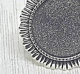 Основа для кільця Сеттінг кругла античне Срібло 27 мм під кабошон 20 мм, фото 4
