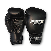 Боксерські рукавички BOXER 8 оz шкірвініл Еліт чорні