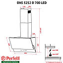 Витяжка декоративна похила Perfelli DNS 5252 D 700 WH LED, фото 4