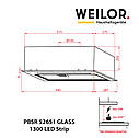 Витяжка повновбудована WEILOR PBSR 52651 GLASS WH 1300 LED Strip, фото 3